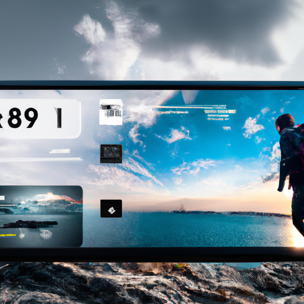 Sunlit coastal road with a traveler and map